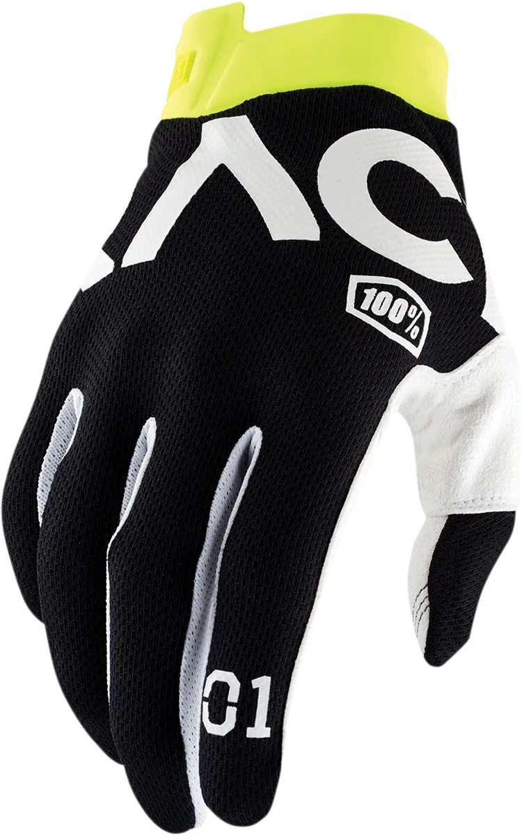 100% Racr iTrack Gloves - Black - Small 10015-019-10