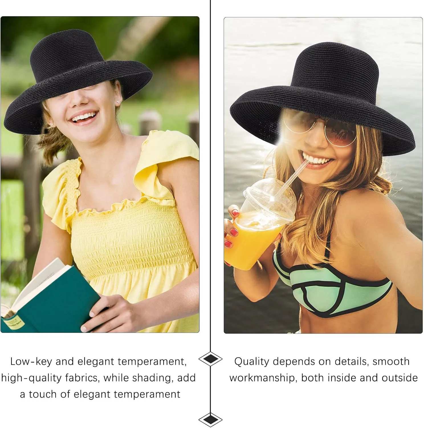 1pc Straw Hat Sunshade Hat Sun Hat Generous Hat Family Hat Hats Has Girls Beach Hat