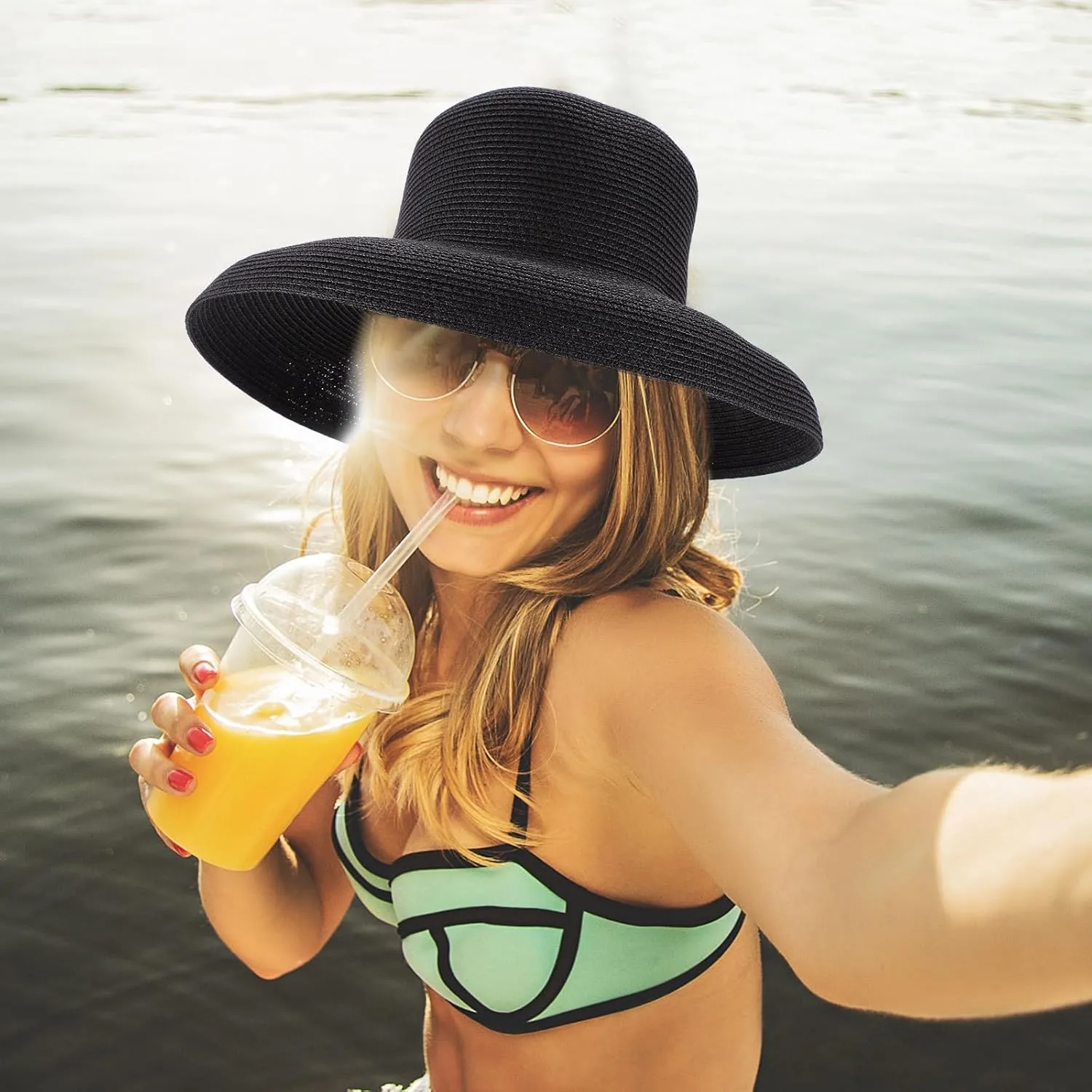 1pc Straw Hat Sunshade Hat Sun Hat Generous Hat Family Hat Hats Has Girls Beach Hat