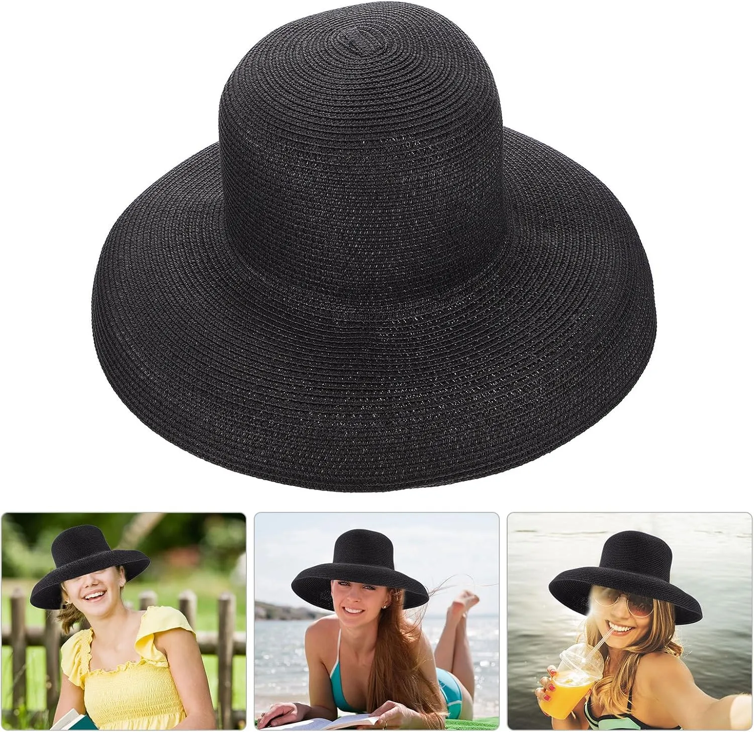 1pc Straw Hat Sunshade Hat Sun Hat Generous Hat Family Hat Hats Has Girls Beach Hat