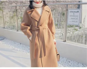 Adjustable Belt Wool Coat
