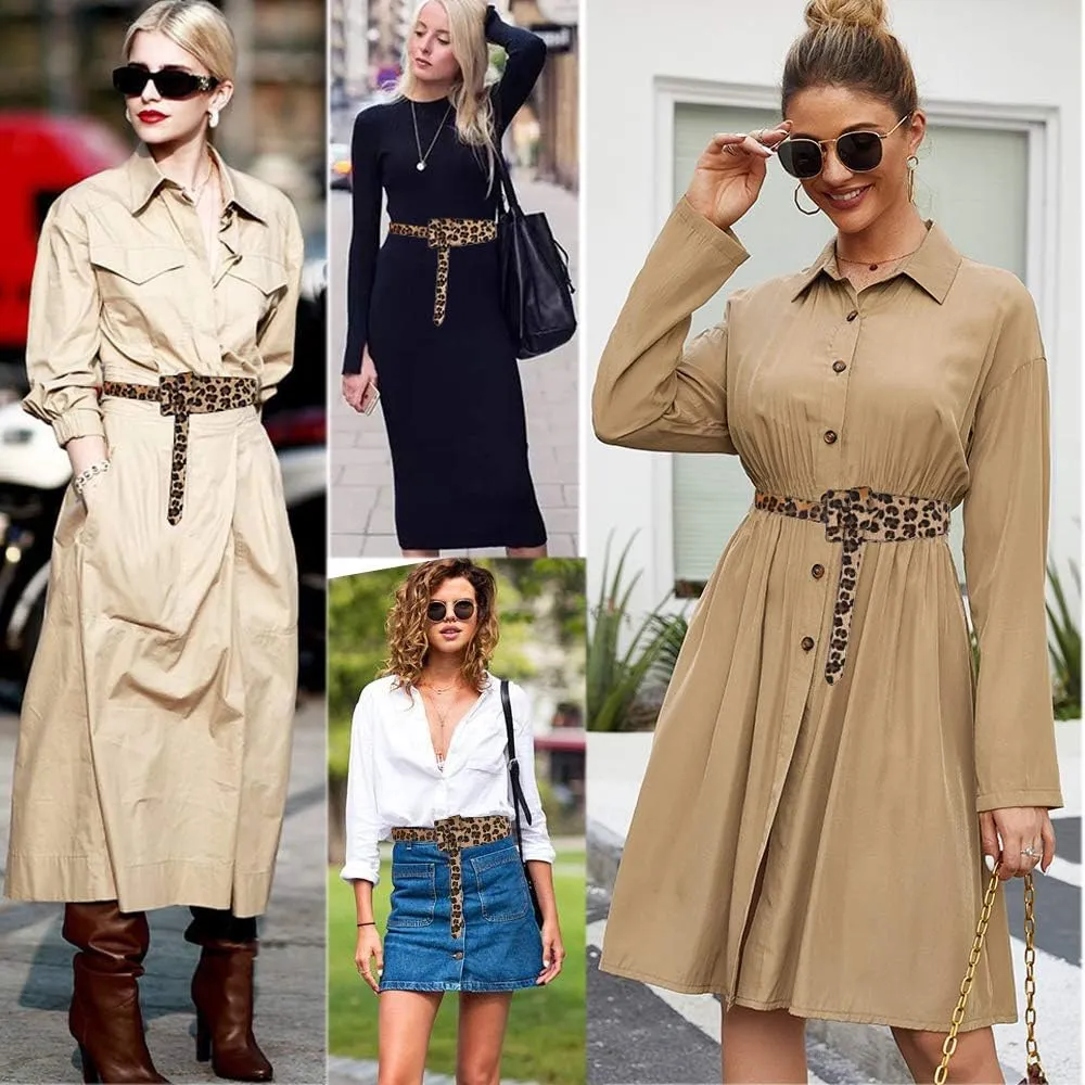 ALAIX Women's Leather Belt Dress Belt for Jeans Jumpsuit Coat Fashion Tie a Knot Genuine Leather Waist Belt