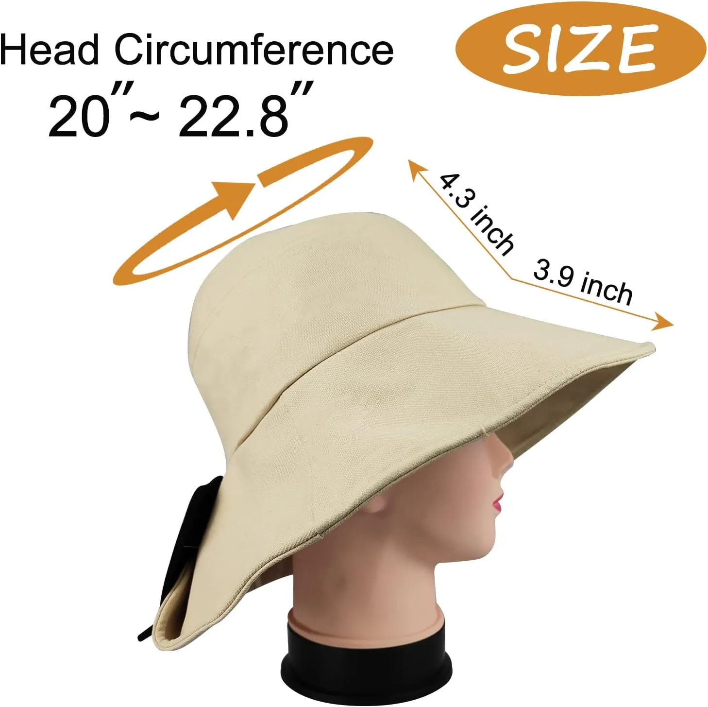 Andiker Wide Brim Sun Hat for Women Ladies Packable Bucket Hat UV Sun protection Fishing Cap Foldable for Travel Beach