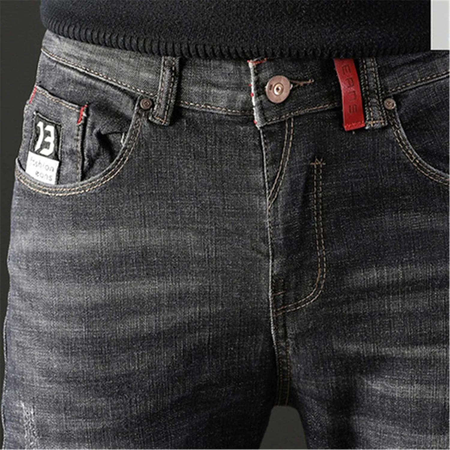 Andongnywell Men's Slim Fit Stretch Denim Pants Stretchy Skinny Jeans Tapered Legs Trousers with Zipper