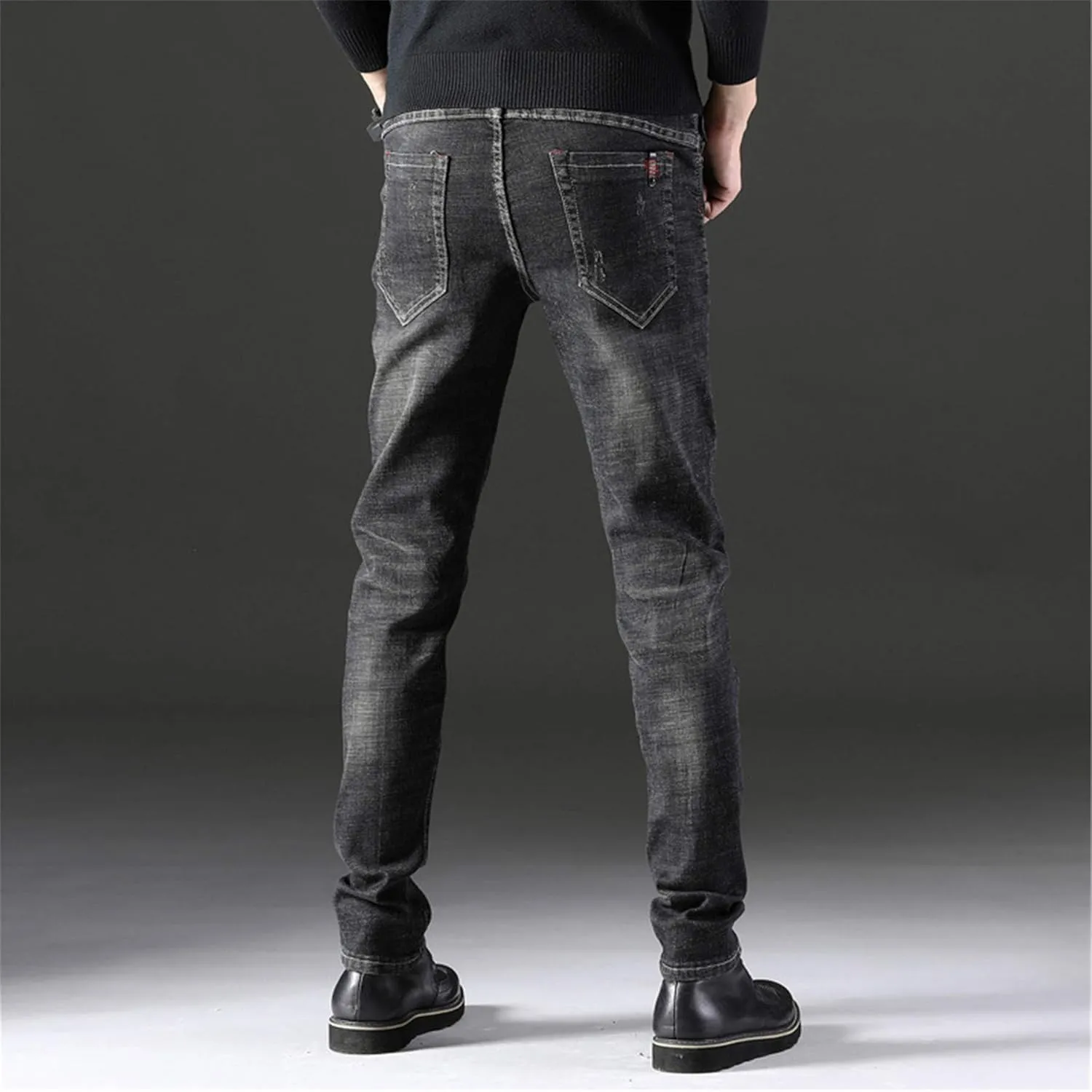 Andongnywell Men's Slim Fit Stretch Denim Pants Stretchy Skinny Jeans Tapered Legs Trousers with Zipper
