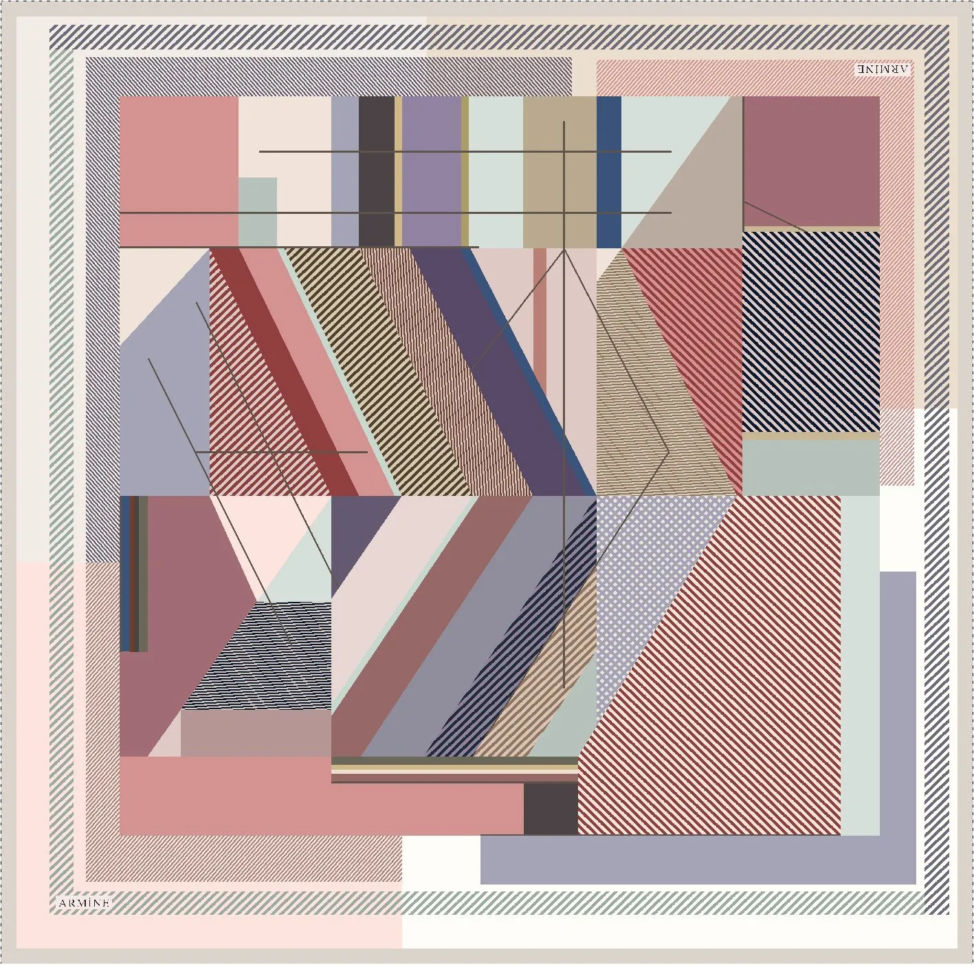 Armine Bursa Abstract Silk Scarf No.36