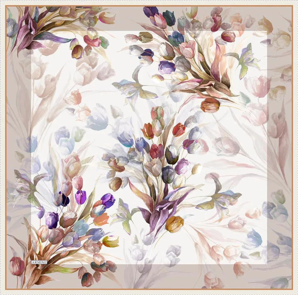 Armine Tulipa Floral Silk Scarf No 1