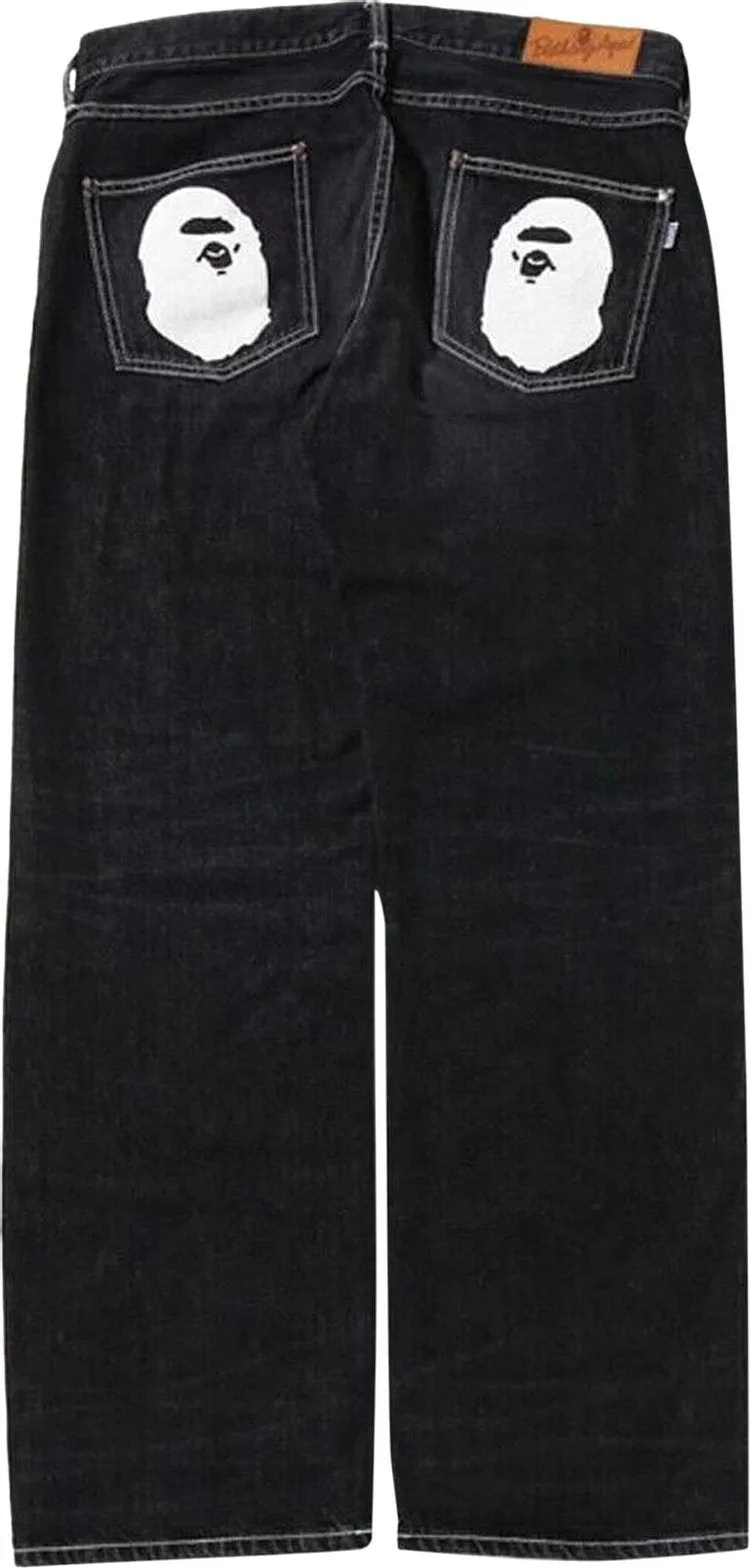 BAPE Ape Head Relaxed Fit Denim Pants Black, black