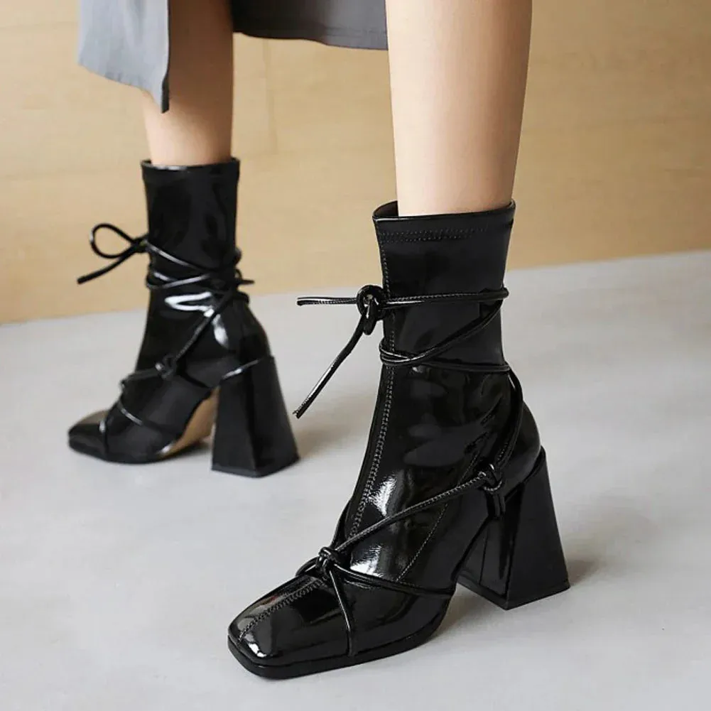 binfenxie  Female Boots New Arrivals Ladies Ankle Boots Narrow Band Cross Toe Design Fashion Chelsea Boots Good Quality Elegant Shoes