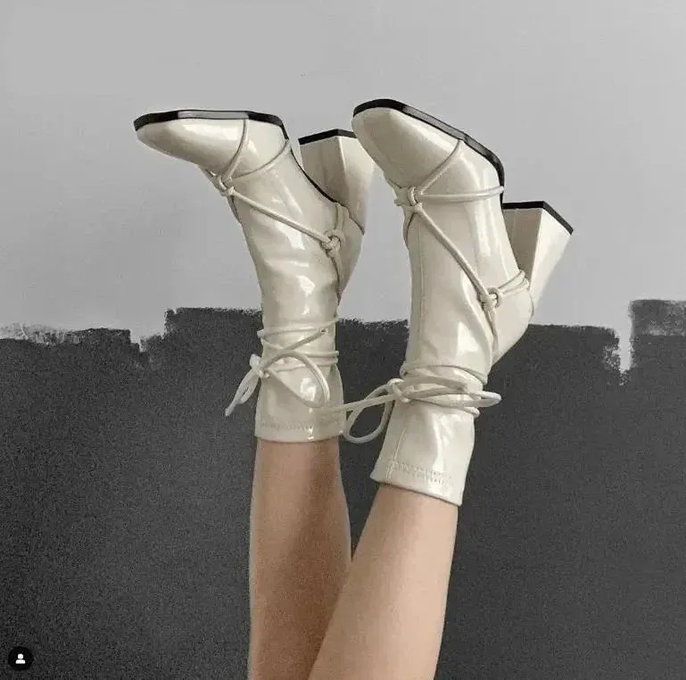 binfenxie  Female Boots New Arrivals Ladies Ankle Boots Narrow Band Cross Toe Design Fashion Chelsea Boots Good Quality Elegant Shoes