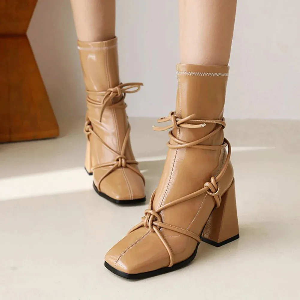 binfenxie  Female Boots New Arrivals Ladies Ankle Boots Narrow Band Cross Toe Design Fashion Chelsea Boots Good Quality Elegant Shoes