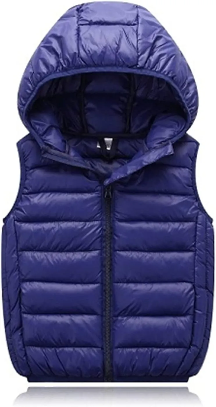 Boys Girls Lightweight Down Vest Winter Sleeveless Puffer Jacket for Kid Soft Lined Waistcoat