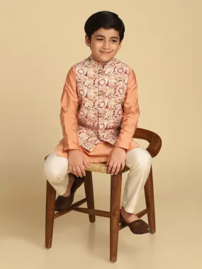 Boy's Multi Kantha Print Nehru Jacket (Set of 1)