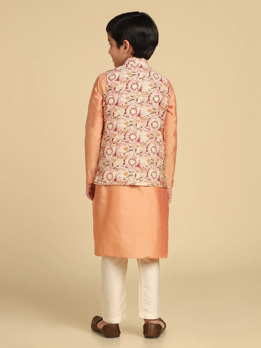 Boy's Multi Kantha Print Nehru Jacket (Set of 1)