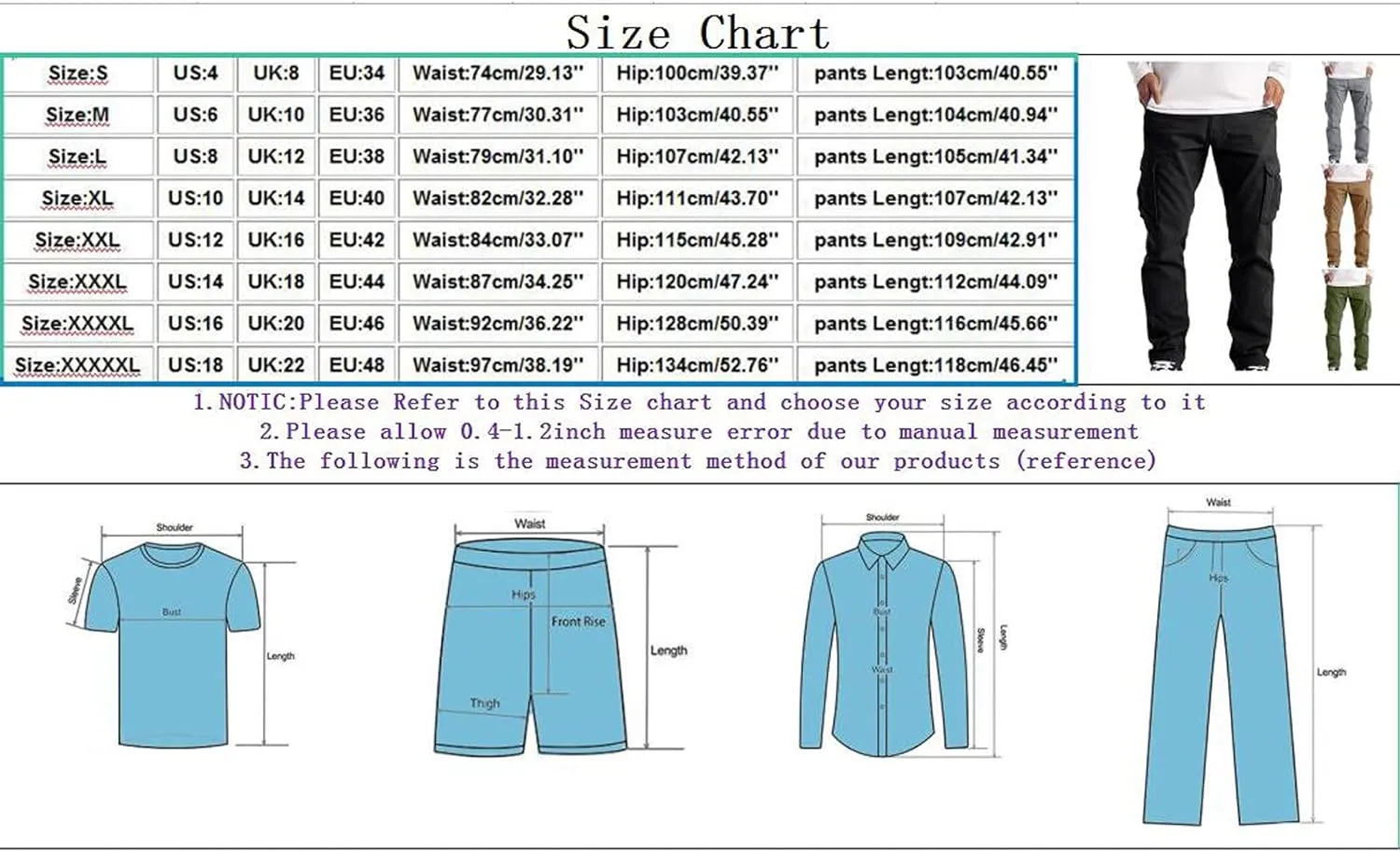 Cargo Pants for Men Joggers Pants Lightweight Sports Jogger Sweatpants Drawstring Pants Outdoor Fishing Trousers with