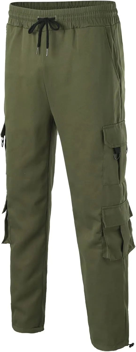 Cargo Pants for Men Joggers Pants with 6 Pocket Lightweight Casual Baggy Overalls Jogger Sports Outdoor Trousers Mens