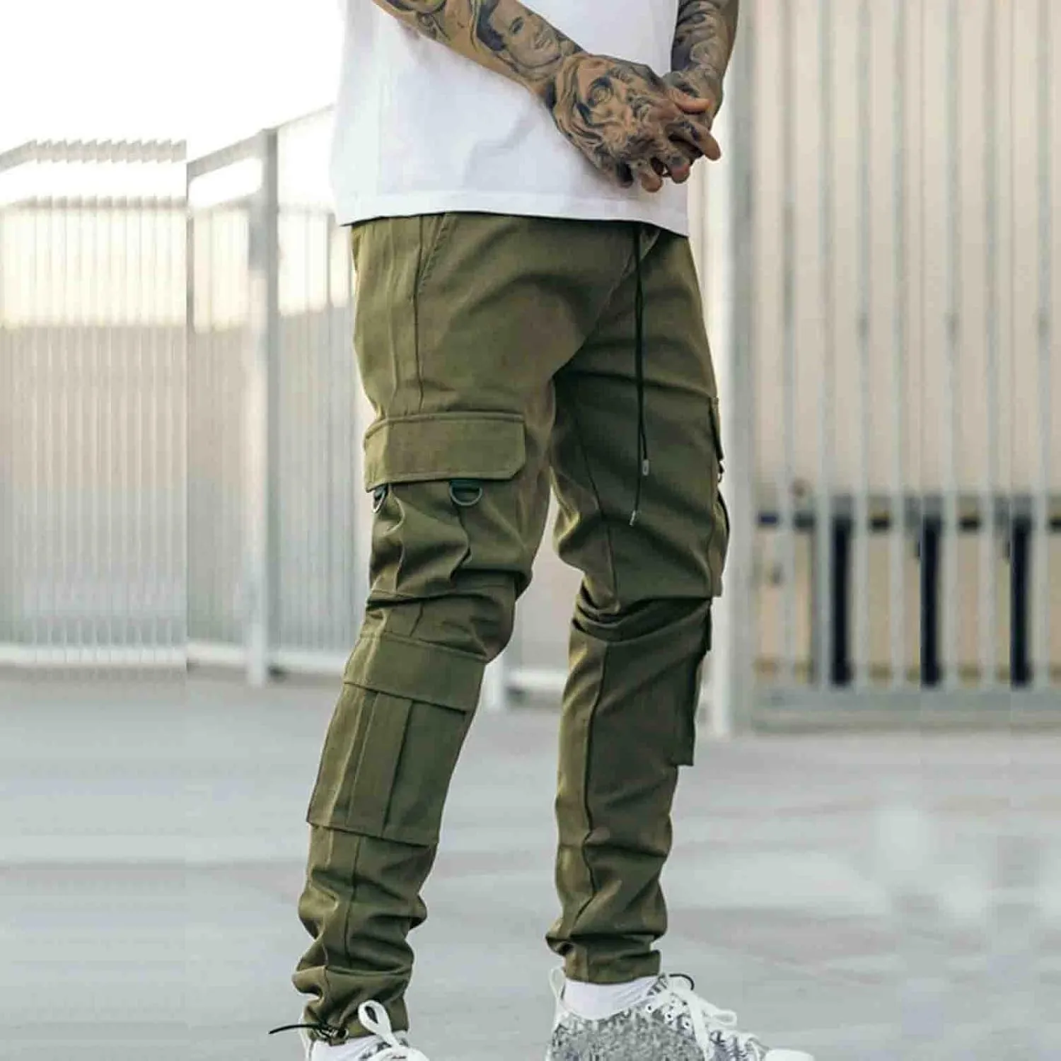 Cargo Pants for Men Joggers Pants with 6 Pocket Lightweight Casual Baggy Overalls Jogger Sports Outdoor Trousers Mens