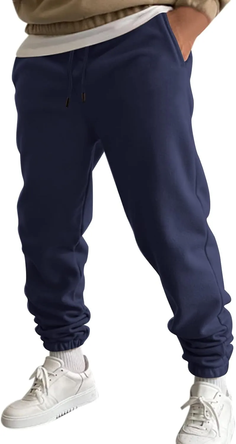 Cargo Sweatpants for Men Big and Tall Gym Sweatpants Men's Cargo Pants with Pockets Cotton Sweatpants Casual Athletic