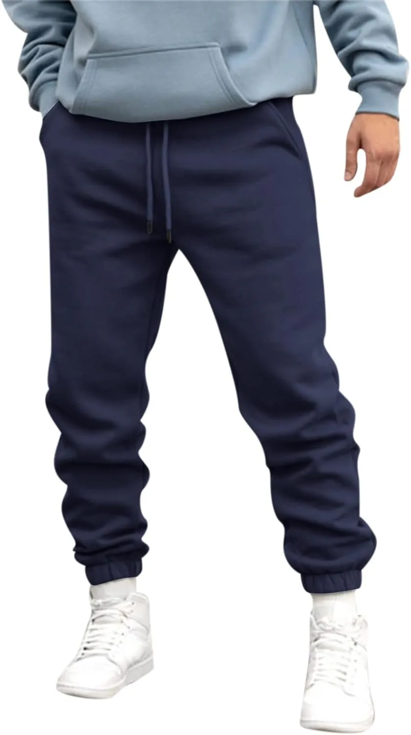 Cargo Sweatpants for Men Big and Tall Gym Sweatpants Men's Cargo Pants with Pockets Cotton Sweatpants Casual Athletic