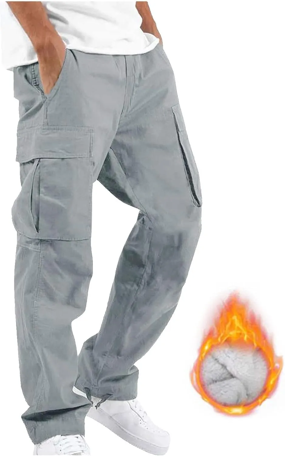 Cargo Sweatpants for Men Big and Tall Straight Fit Multi Pocket Cargo Pants Casual Fashion Hiking Outdoor Recreation