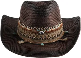 Cowboy Hat Tourist Beach Hat Hand-Knitted Big Brim Sunscreen Hat Women
