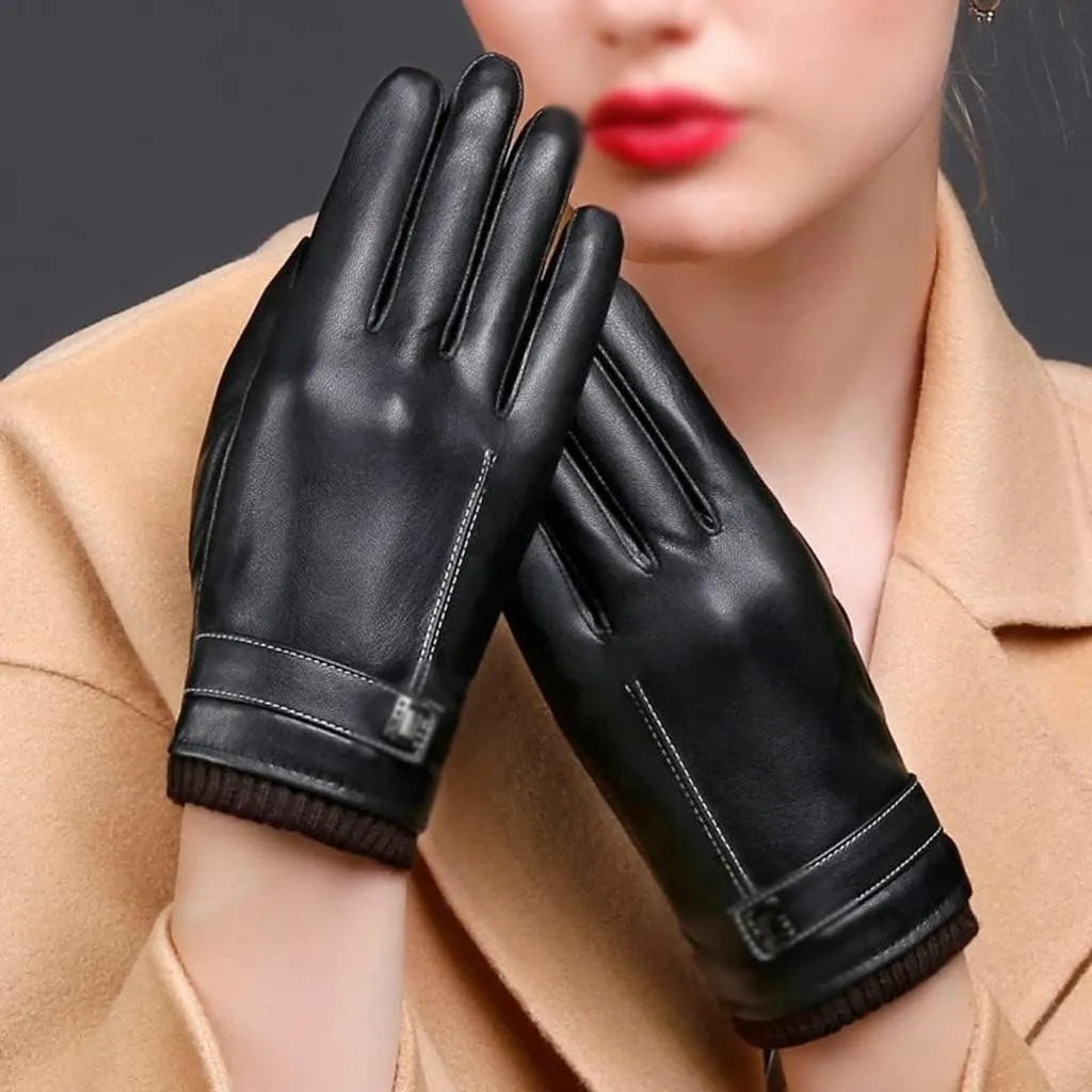 CSCDD Women's Gloves Autumn and Winter Warm Driving Cycling Men and Women with Finger Gloves Outdoor Gloves