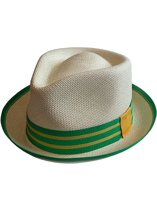 Cuban Panama Hat for Women - Natural & Green