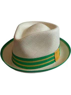 Cuban Panama Hat for Women - Natural & Green