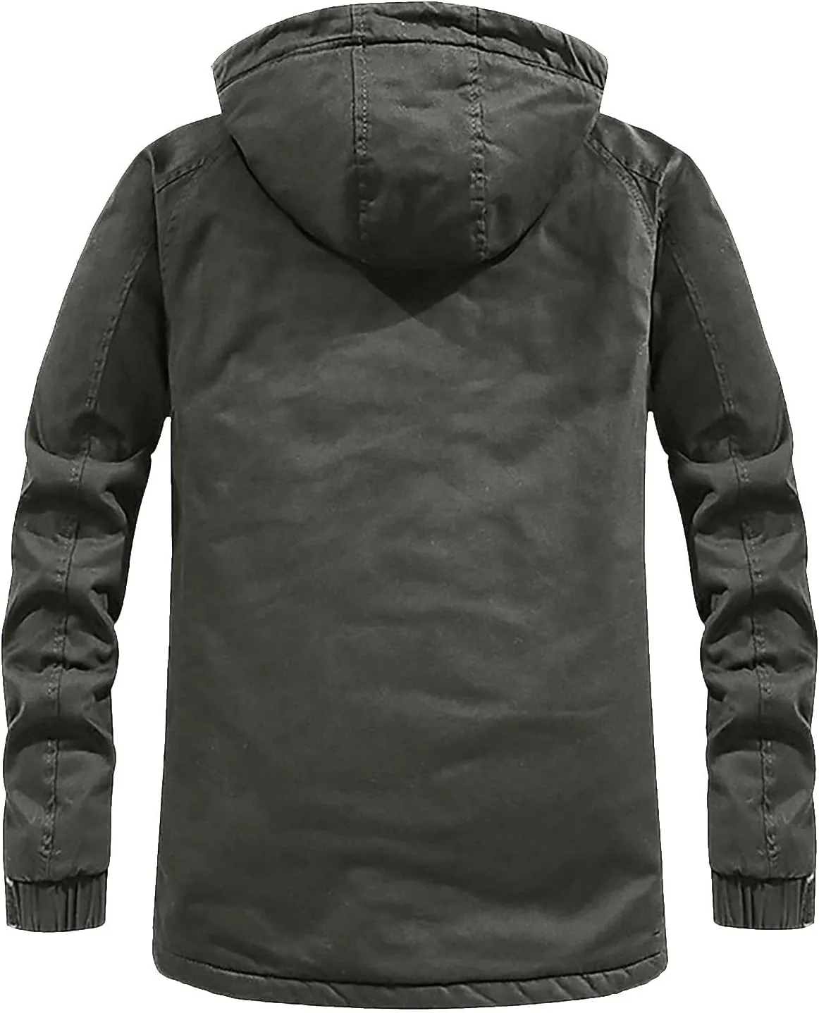 DuDubaby Fleece Jacket Winter Jackets for Men Hooded Windproof Solid Long Sleeve Soft Coat Shell Jacket
