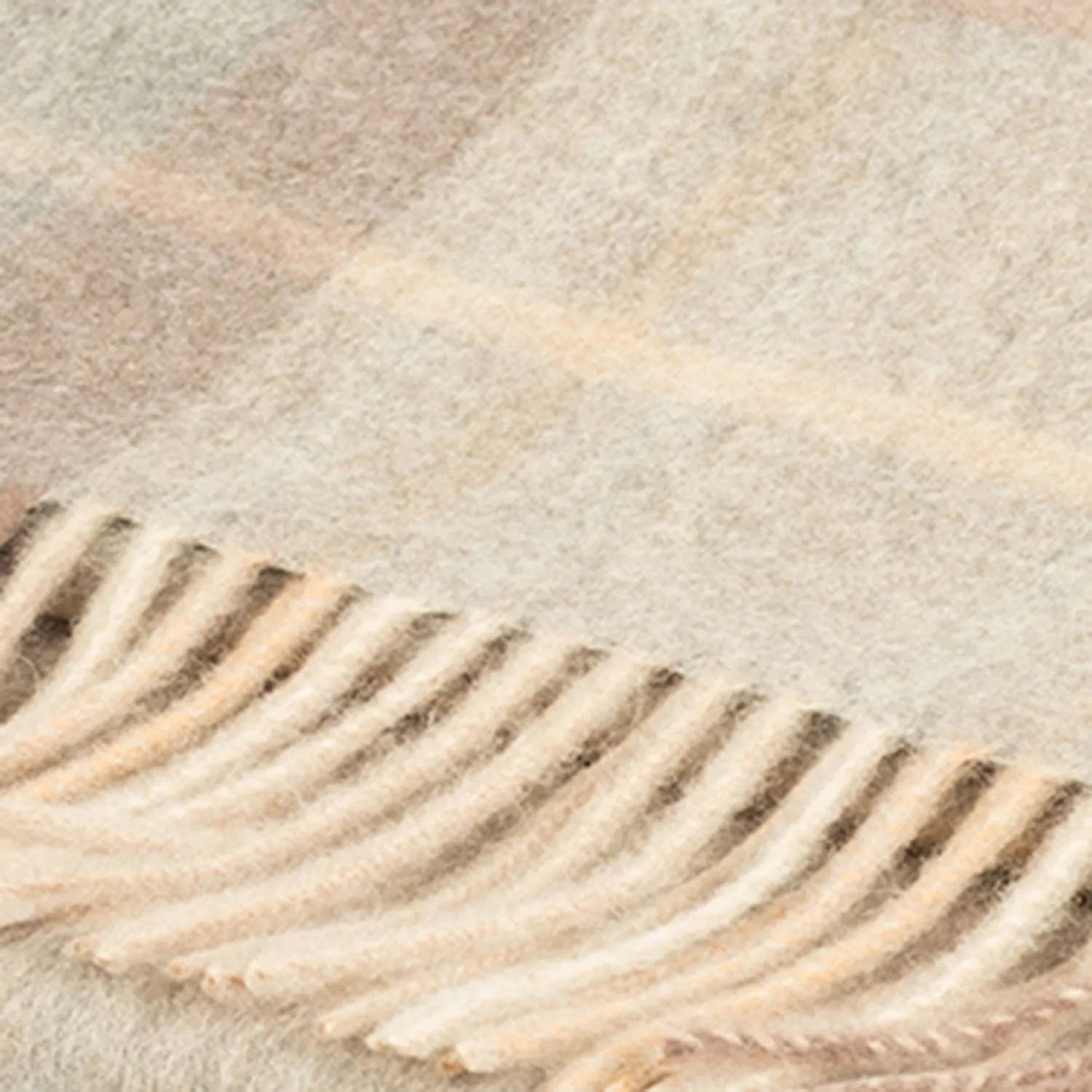 Edinburgh 100% Cashmere Wide Scarf  Mackellar Natural