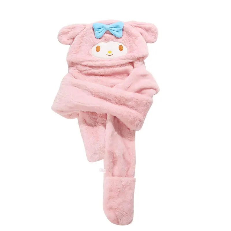 Fluffy My Melody Hat with Flap Dancing Ears