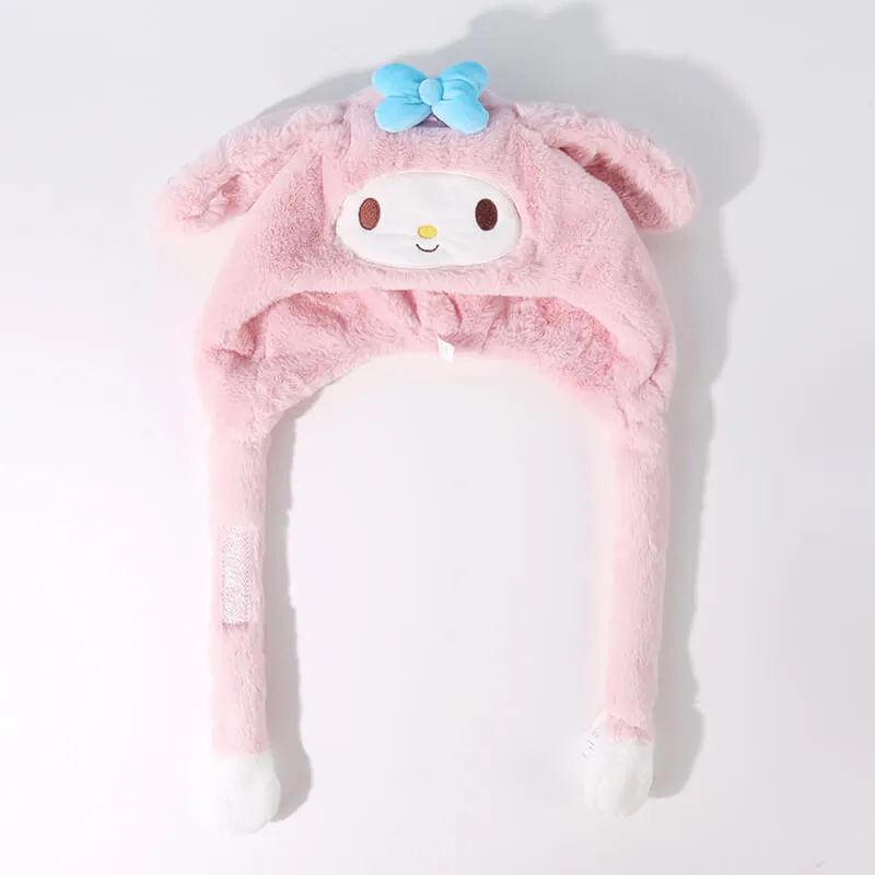 Fluffy My Melody Hat with Flap Dancing Ears
