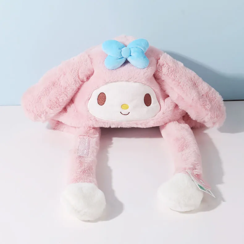 Fluffy My Melody Hat with Flap Dancing Ears