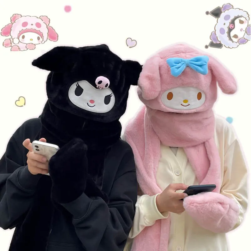 Fluffy My Melody Hat with Flap Dancing Ears