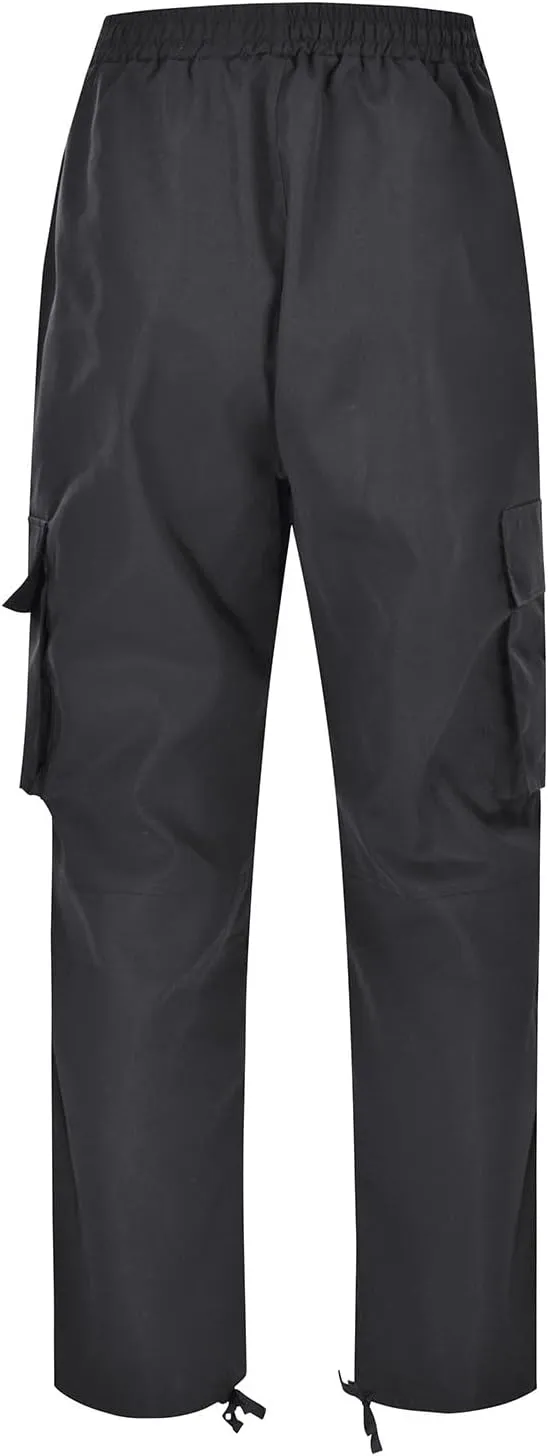FZVYD 2023 Men Cargo Pants Drawstring Casual Elastic Drawstring Cargo Pants Lightweight Relaxed Fit Cotton Workout Sweatpants