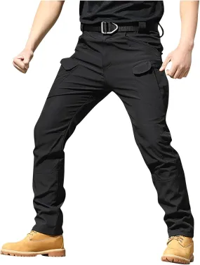 GOFULY Mens Cargo Pants Baggy Relaxed Fit Stretch Pants Tall Multi Pockets Hiking Pants Work Trousers Casual