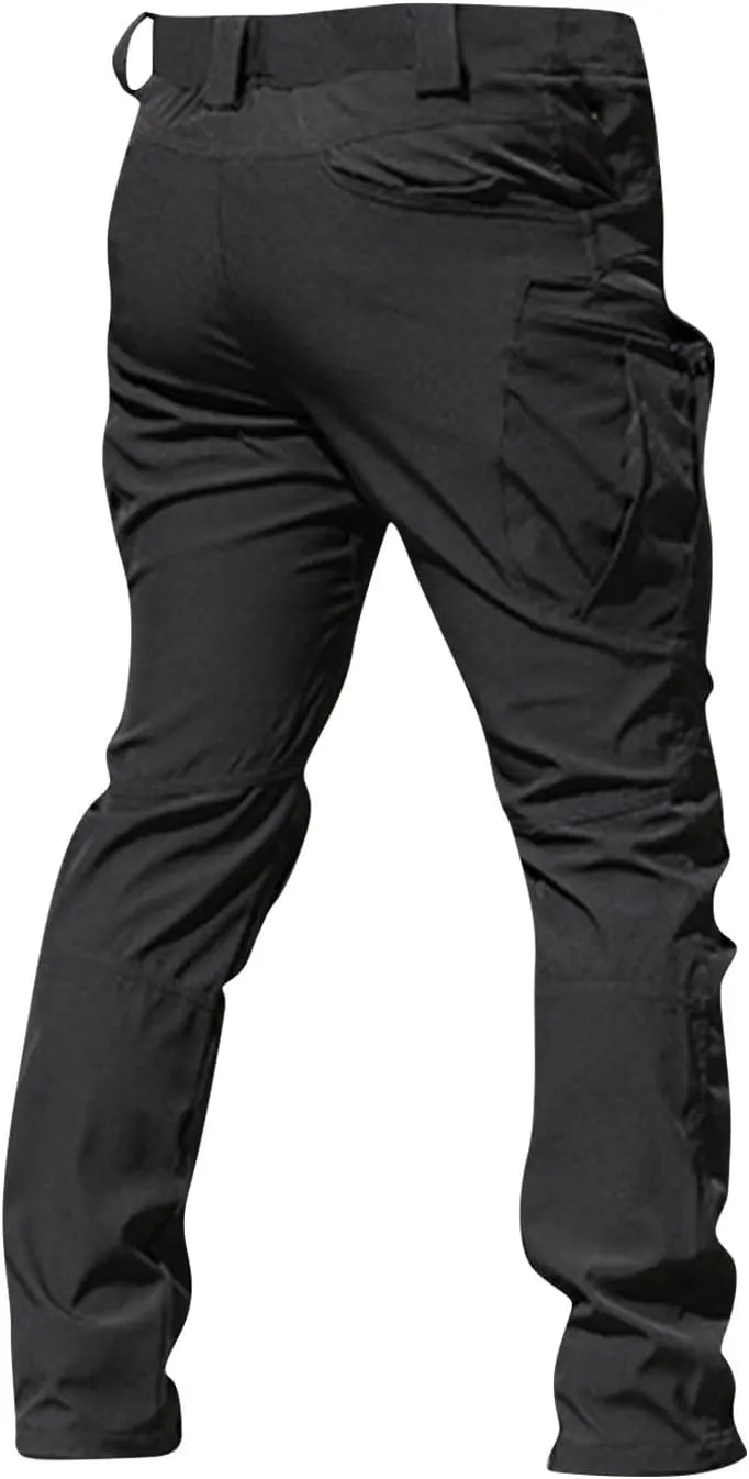 GOFULY Mens Cargo Pants Baggy Relaxed Fit Stretch Pants Tall Multi Pockets Hiking Pants Work Trousers Casual
