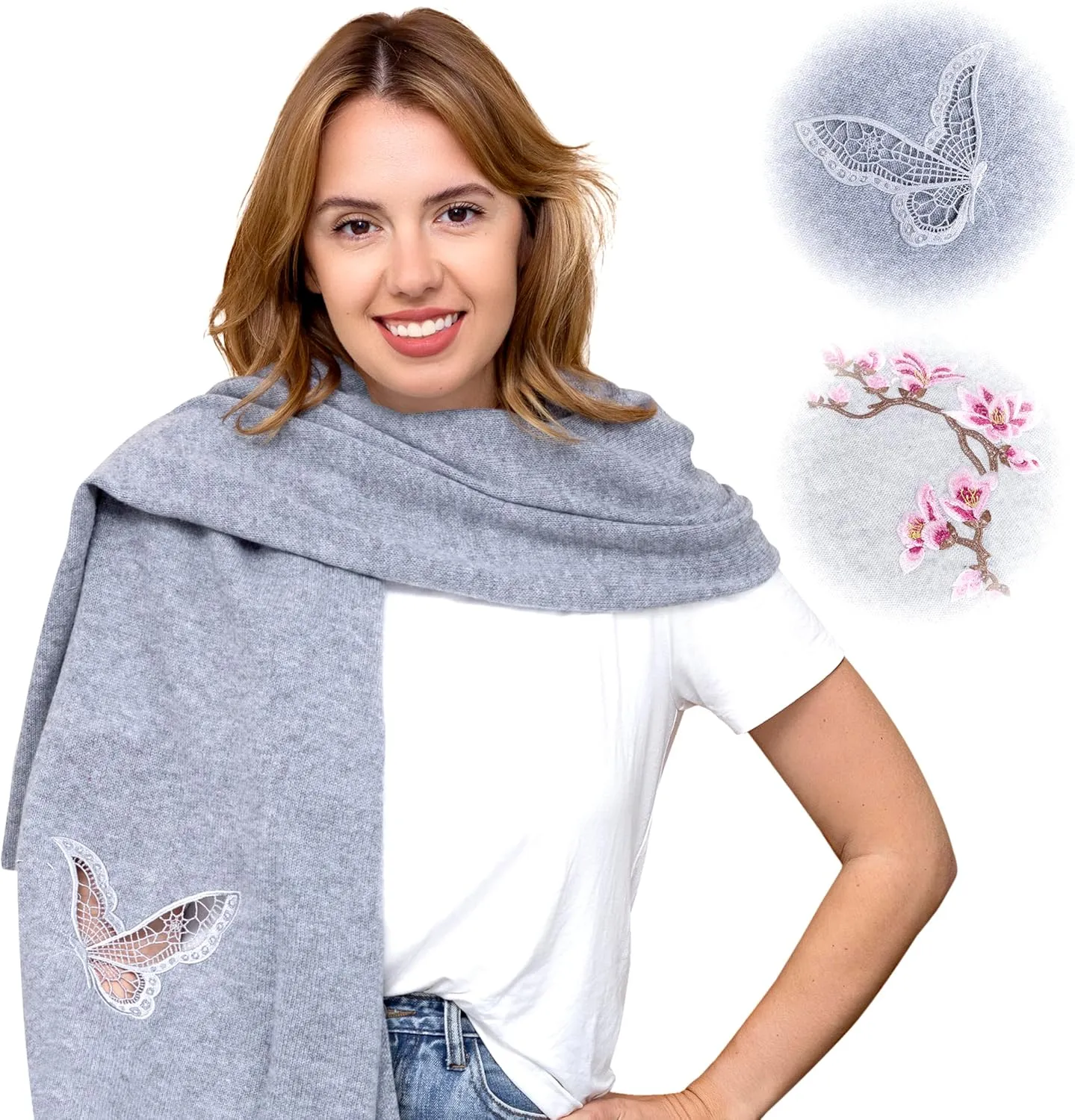 InCashmere Women’s Lightweight 100% Pure Cashmere Wrap/Scarf