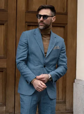 Indigo Blue Linen Jacket