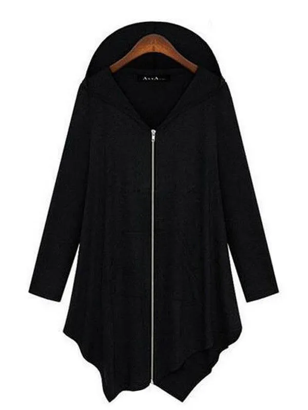 Irregular Cut Hooded Outerwear