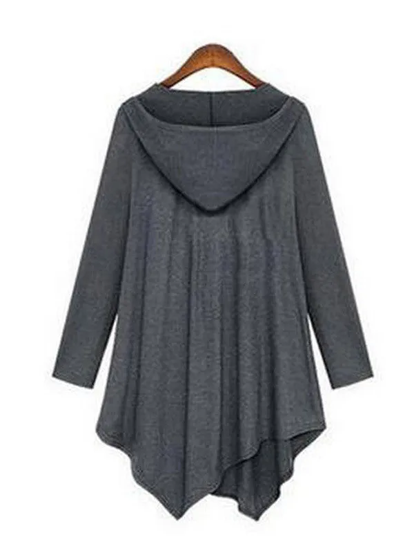 Irregular Cut Hooded Outerwear