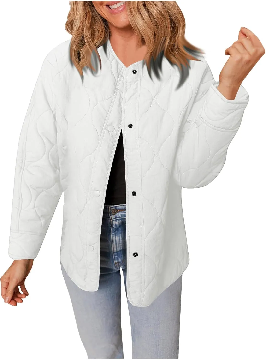 Jackets for Women Plain Quilted Puffer Jacket Fleece Lined Parka Comfy Soft Versatile Coats Womens Fashion Hoodies