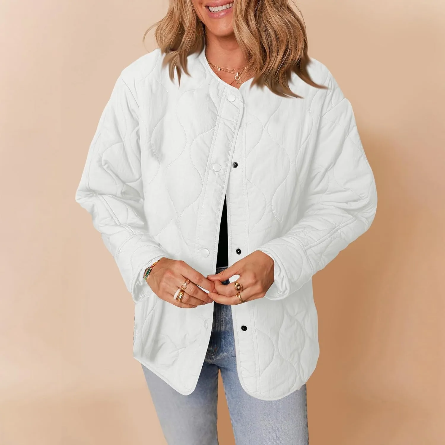 Jackets for Women Plain Quilted Puffer Jacket Fleece Lined Parka Comfy Soft Versatile Coats Womens Fashion Hoodies