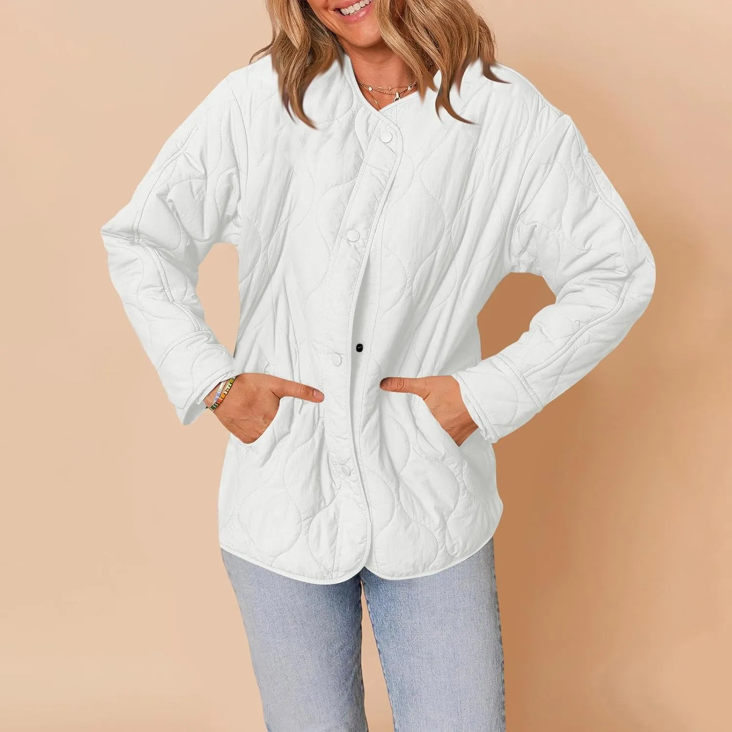 Jackets for Women Plain Quilted Puffer Jacket Fleece Lined Parka Comfy Soft Versatile Coats Womens Fashion Hoodies
