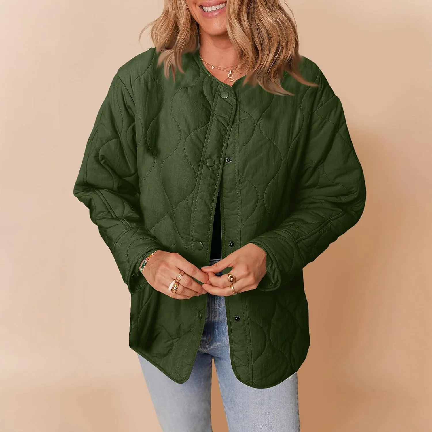 Jackets for Women Plain Quilted Puffer Jacket Fleece Lined Parka Comfy Soft Versatile Coats Womens Fashion Hoodies