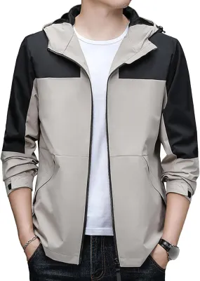 JEShifangjiusu Men Waterproof Breathable Hooded Jacket Raincoat Waterproof Rain Lightweight Running Windbreaker Outdoor Coat