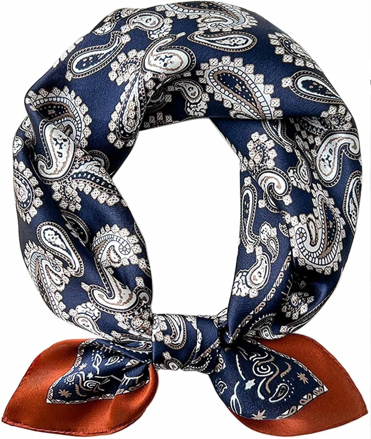 kcctoo 27.5" Mulberry Silk Feeling Head Scarf Women's Fashion Square Neck Satin Scarfs for Bag Hair Scarves Gift