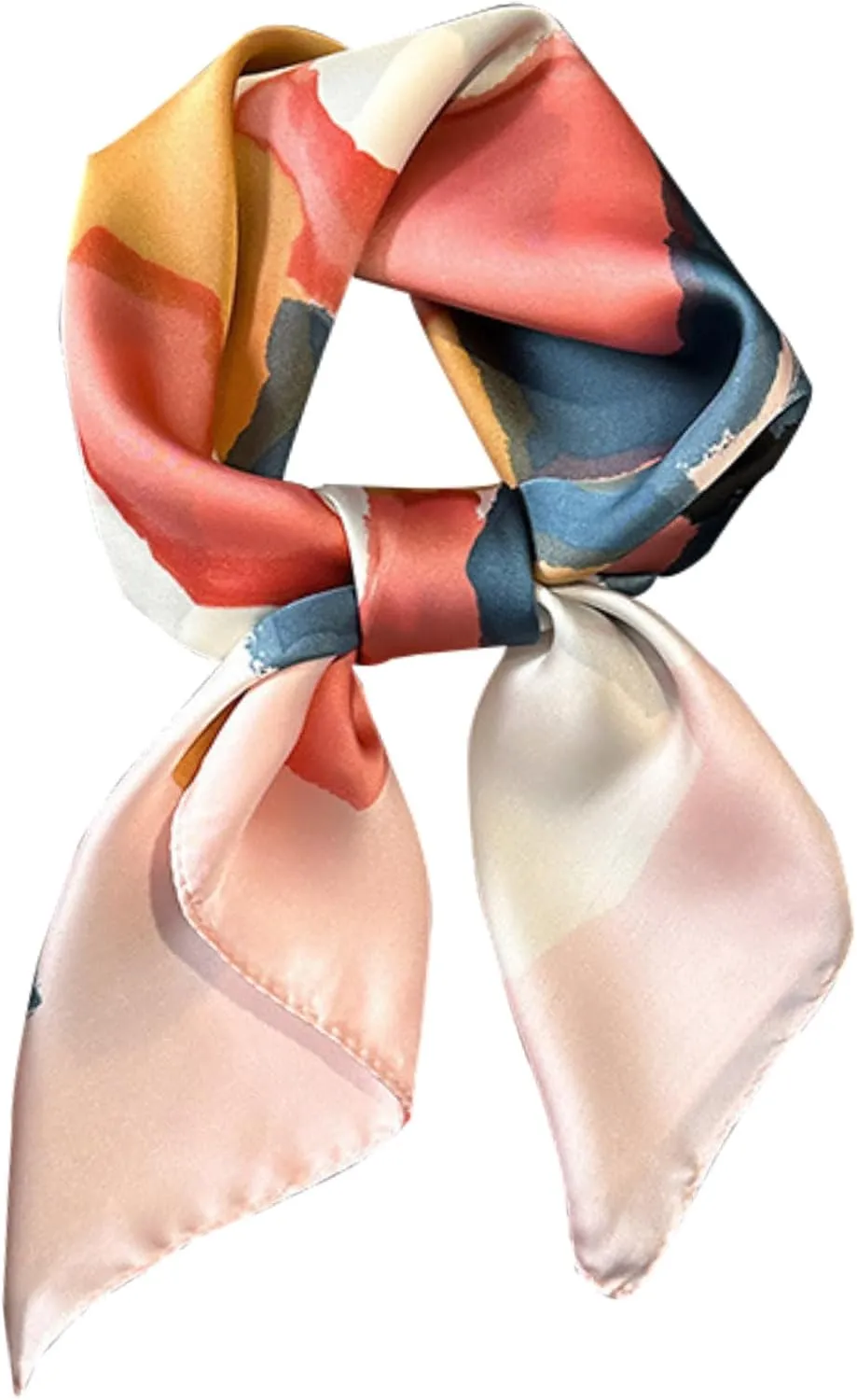 kcctoo 27.5" Mulberry Silk Feeling Head Scarf Women's Fashion Square Neck Satin Scarfs for Bag Hair Scarves Gift