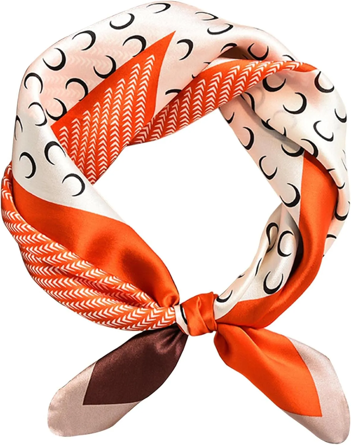 kcctoo 27.5" Mulberry Silk Feeling Head Scarf Women's Fashion Square Neck Satin Scarfs for Bag Hair Scarves Gift