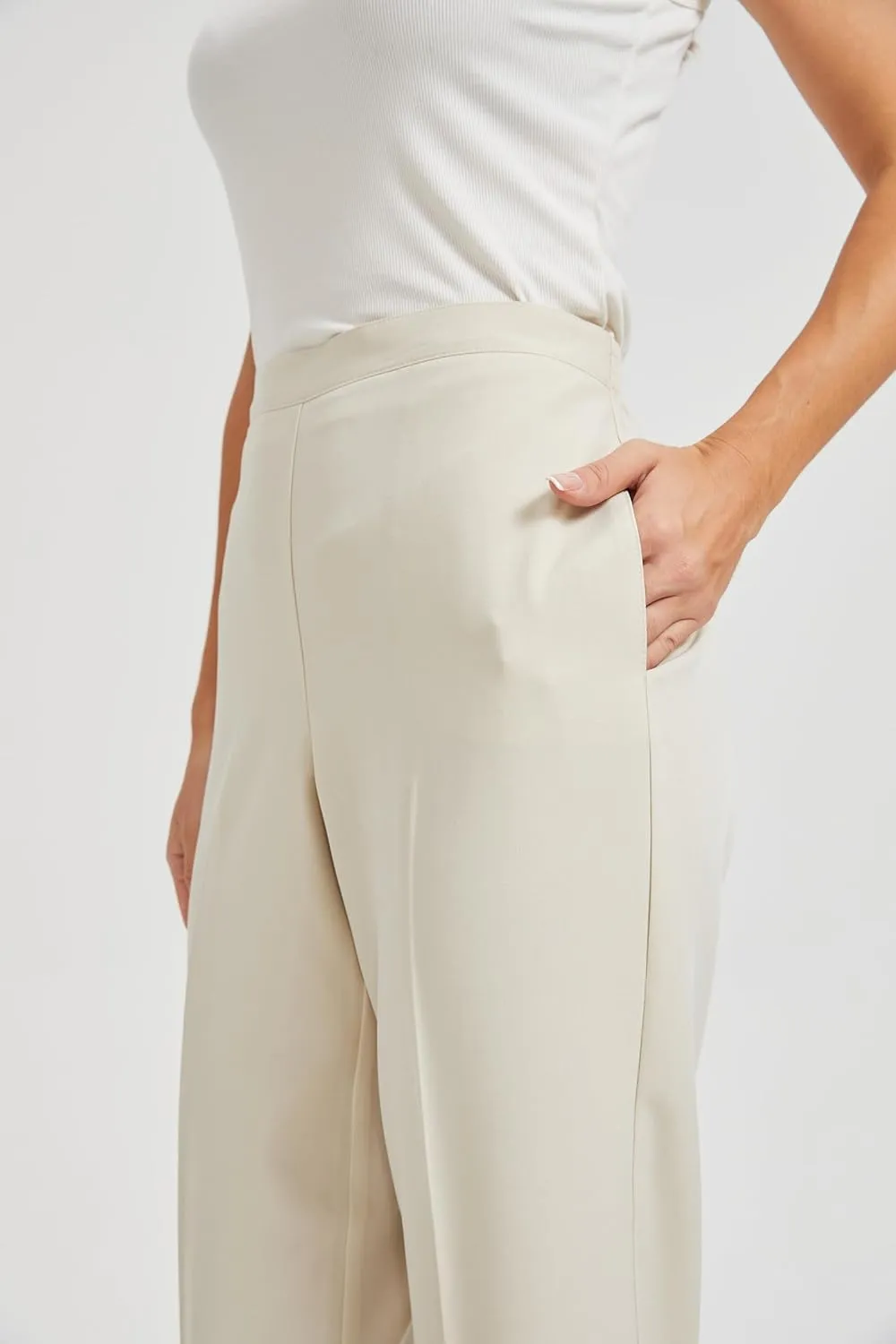 KYAL Women's High Waisted Stretchy Work Pants Straight Leg Business Office Trousers
